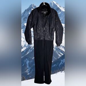 NILS Apres-Ski 1 Piece Snowsuit Legging Black Women Sz 12 Mountain Chic Vintage